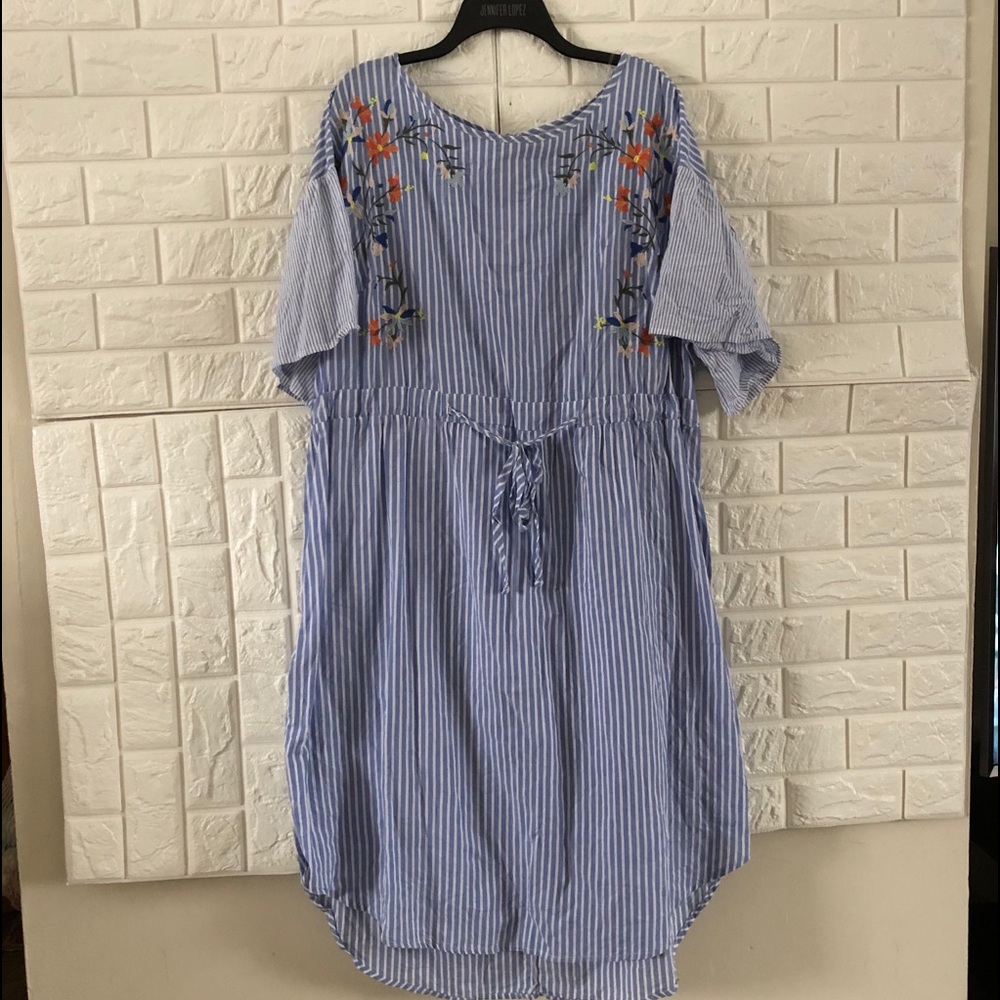 Striped Plus Tea Dress